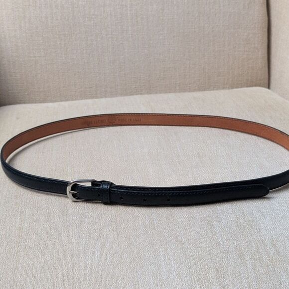 Genuine Leather Navy Blue Women's Belt Made In Italy - Picture 7 of 9